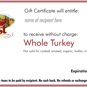 Certificate - Whole Turkey